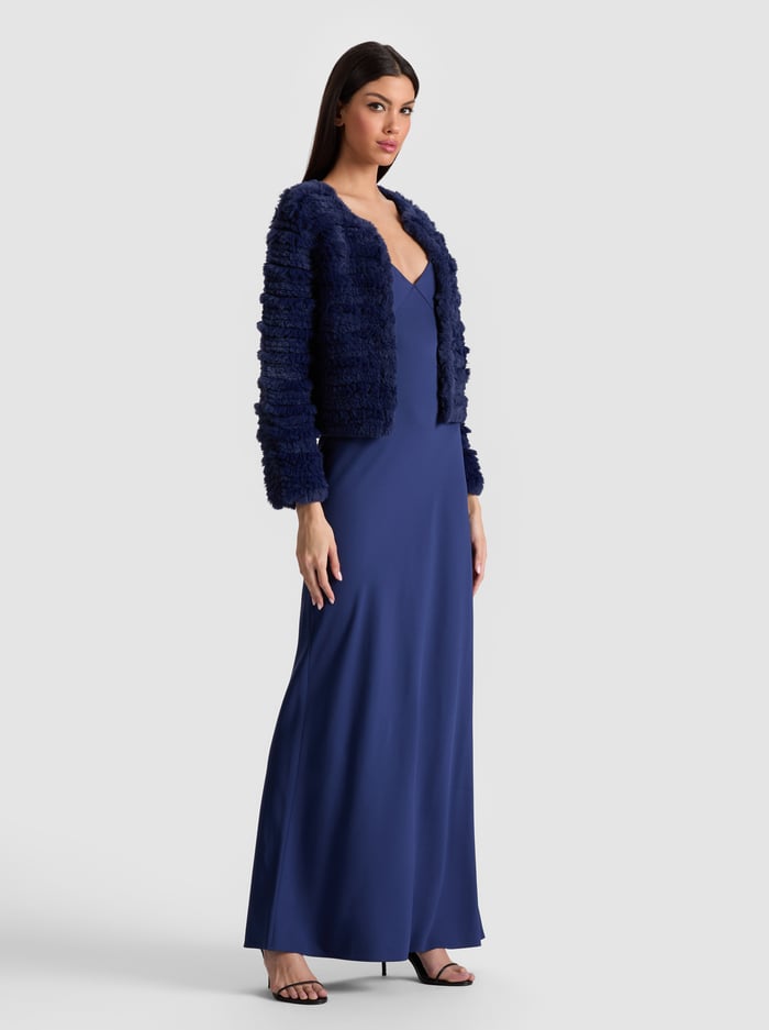 FAWN FAUX FUR JACKET - INDIGO image 4 - Alice And Olivia