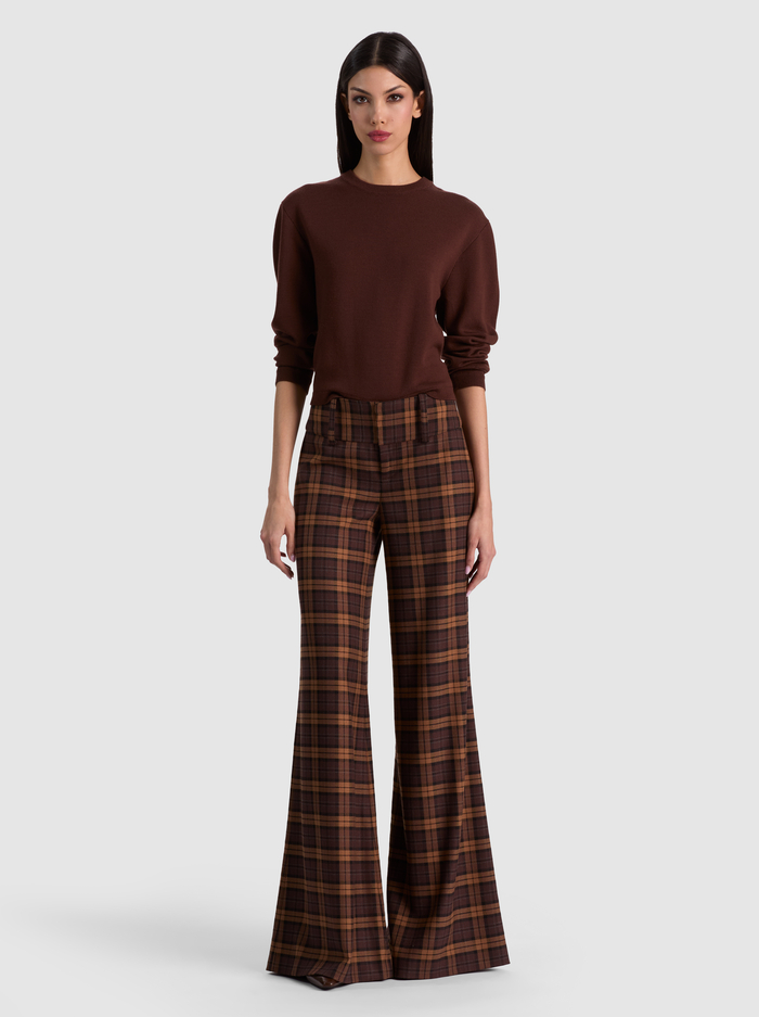 OLIVIA WIDE LEG PANT - DARK CHOCOLATE/CAMEL image 1 - ALICE + OLIVIA