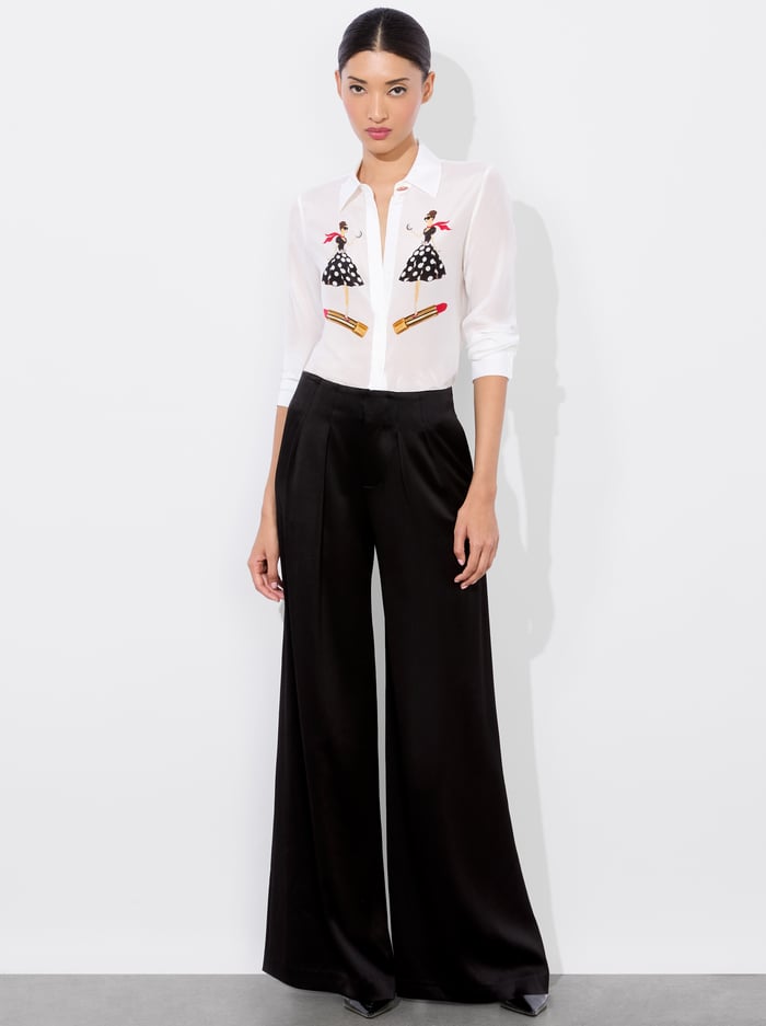 WILLA SILK BLOUSE - I AM WOMAN OFF WHITE image 1 - Alice And Olivia