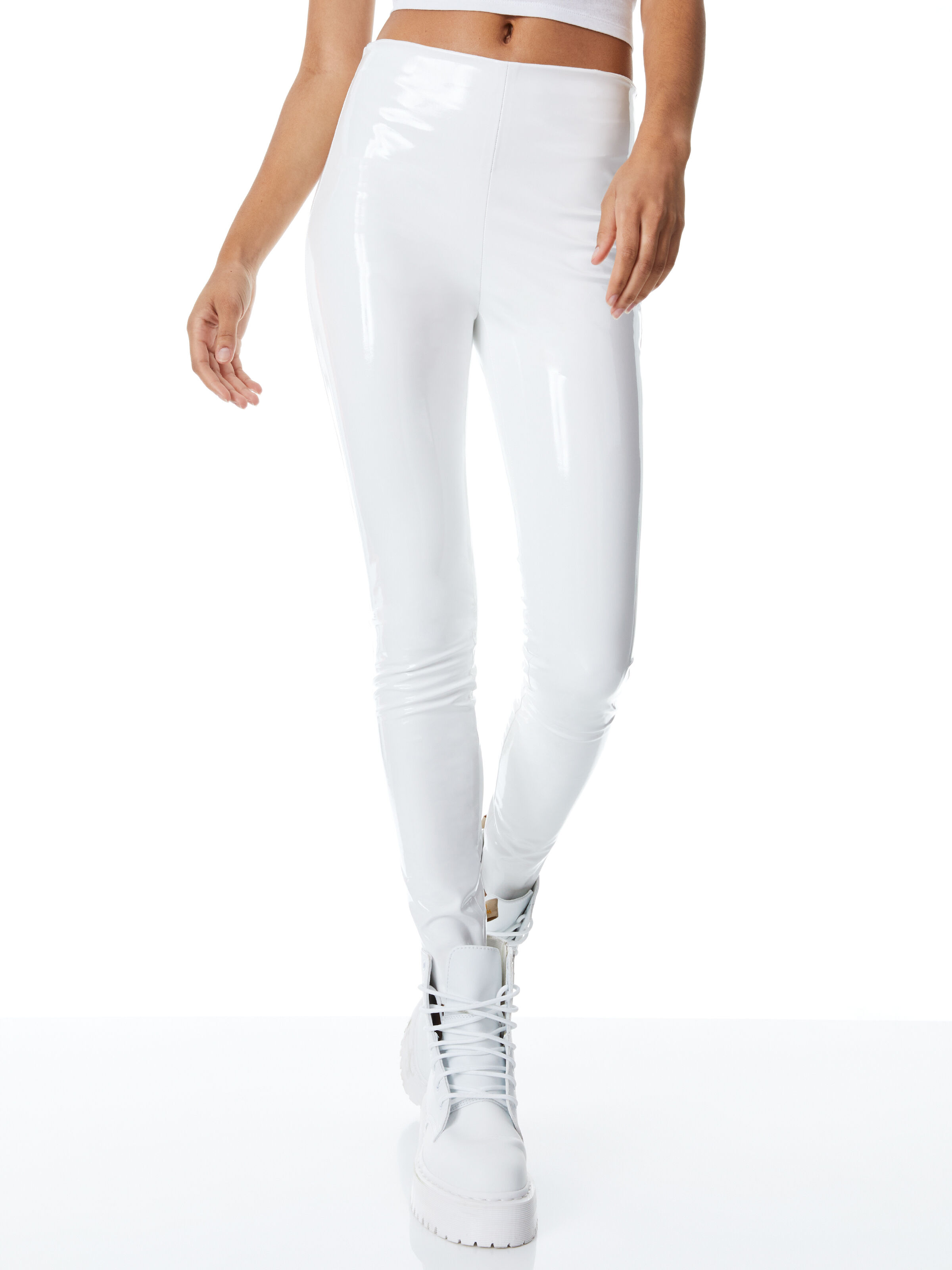 White sales vinyl leggings