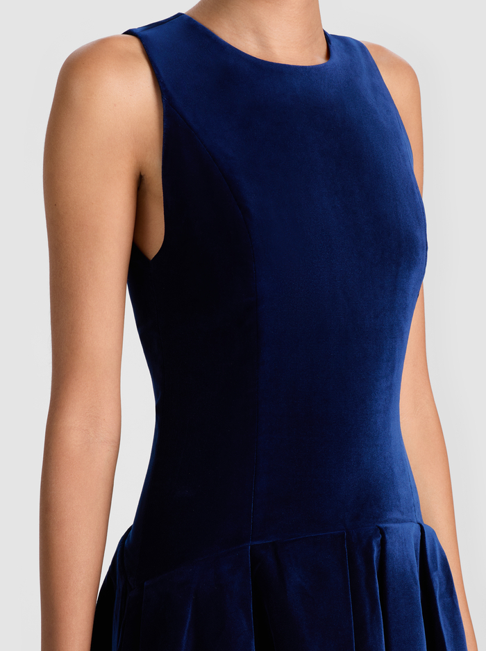 ADLEY VELVET MINI DRESS - DARK MIDNIGHT BLUE image 1 - Alice And Olivia