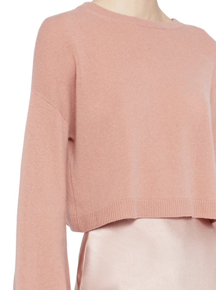 ANSLEY WIDE SLEEVE CROPPED SWEATER - ROSE TAN image 3 - ALICE + OLIVIA