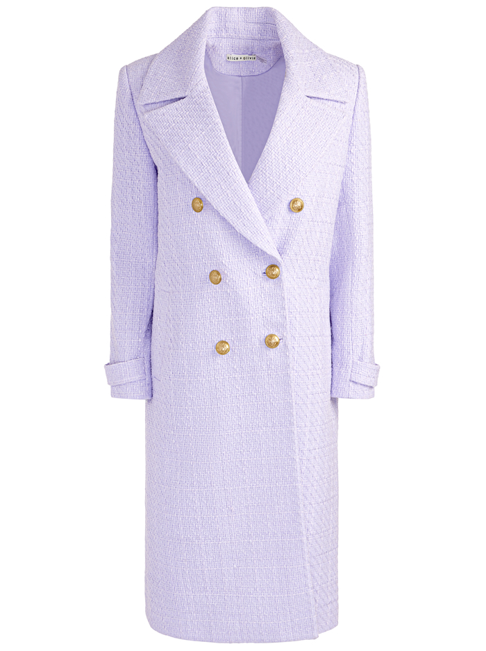 NICHOLAS DOUBLE BREASTED COAT - LILAC image 6 - Alice And Olivia