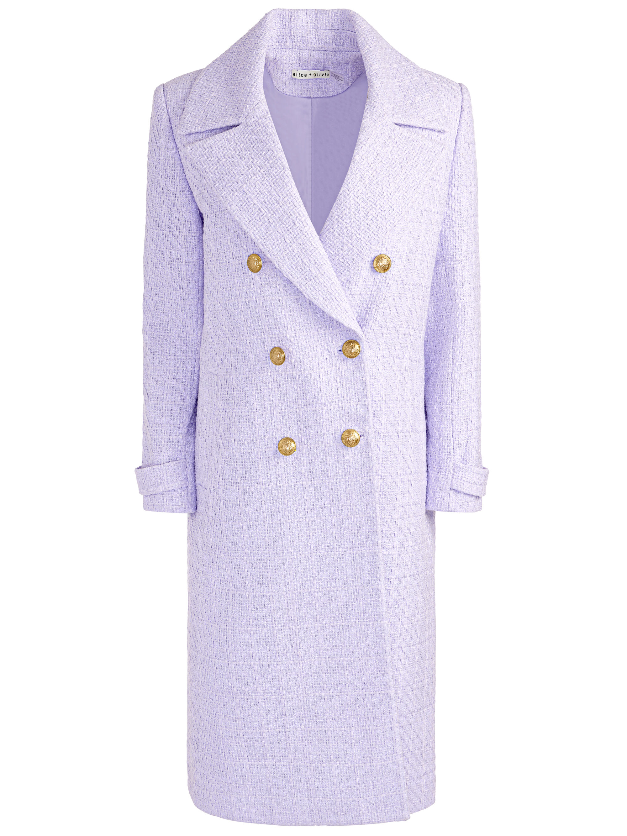 NICHOLAS DOUBLE BREASTED COAT in LILAC | ALICE + OLIVIA