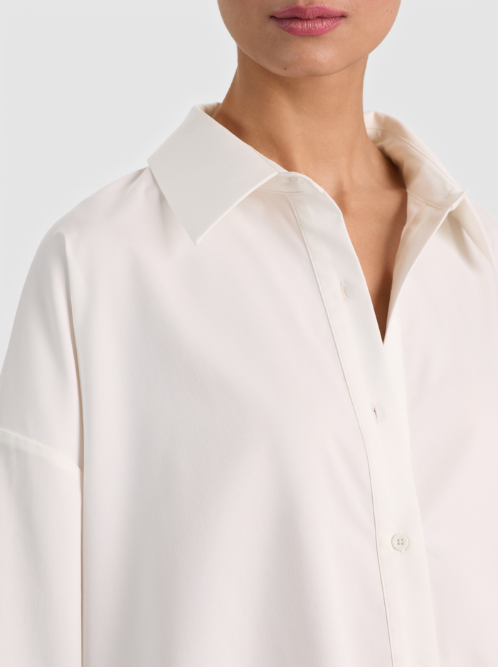 TOBIE CINCHED BUTTON DOWN - OFF WHITE image 3 - ALICE + OLIVIA