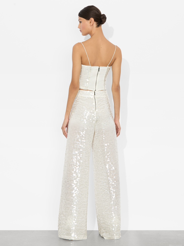 ATHENA SEQUIN PANT - OFF WHITE/CLEAR image 2 - Alice And Olivia