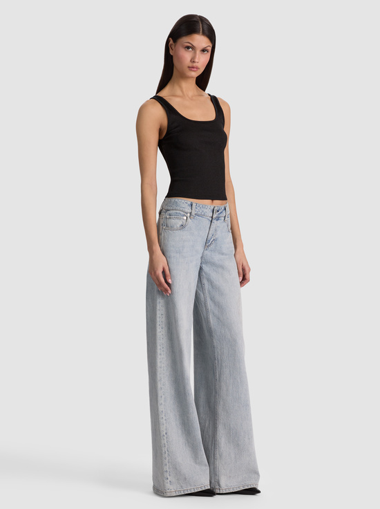 BLACK-DARYN RIBBED TANK