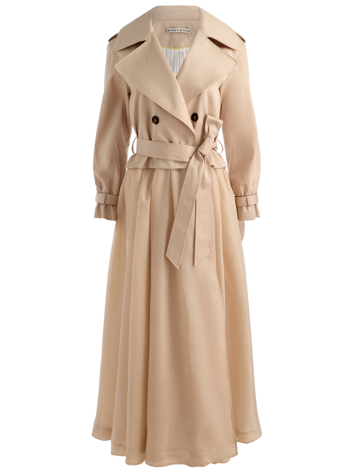 NEVADA SHEER COMBO TRENCH COAT - LATTE image 5 - ALICE + OLIVIA