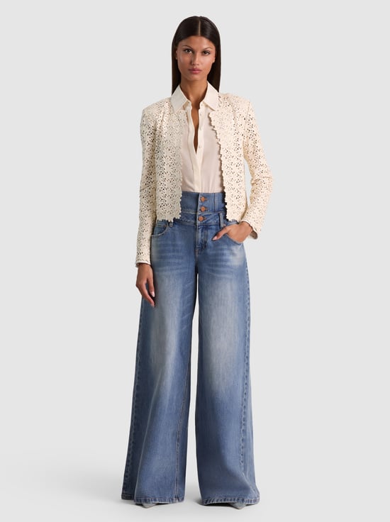 OFF WHITE-KIDMAN LASER-CUT LEATHER JACKET