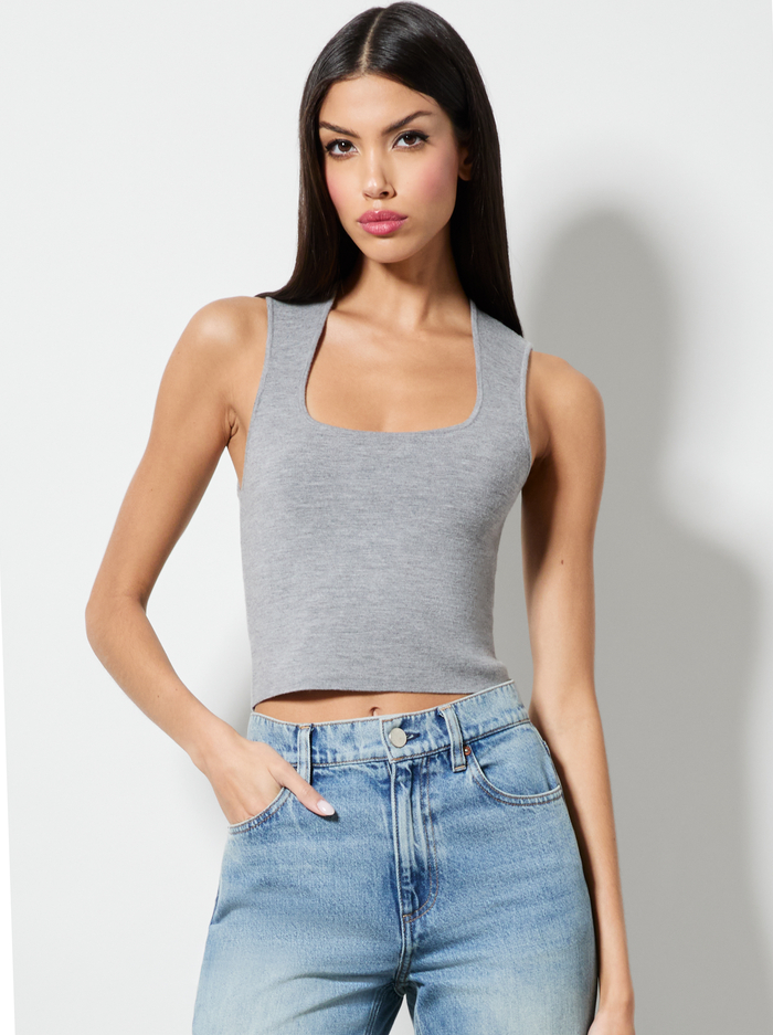 KERIA TANK - MEDIUM HEATHER GREY - Alice And Olivia