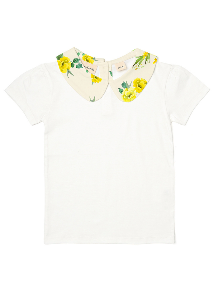 A+O x DOTTY DUNGAREES PETER PAN COLLAR TOP - DRIFTING BY FLORAL OFF WHITE image 1 - Alice And Olivia