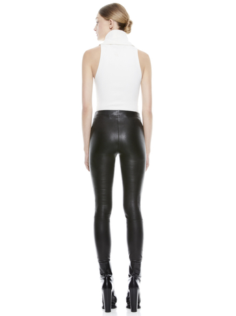 BLACK-MADDOX SIDE ZIP LEATHER LEGGING