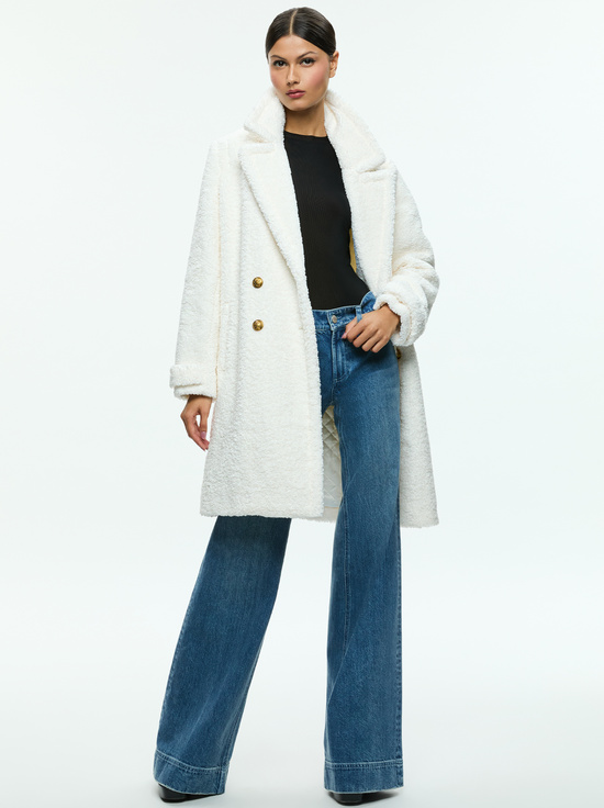 OFF WHITE-TOWNES TEDDY PEACOAT