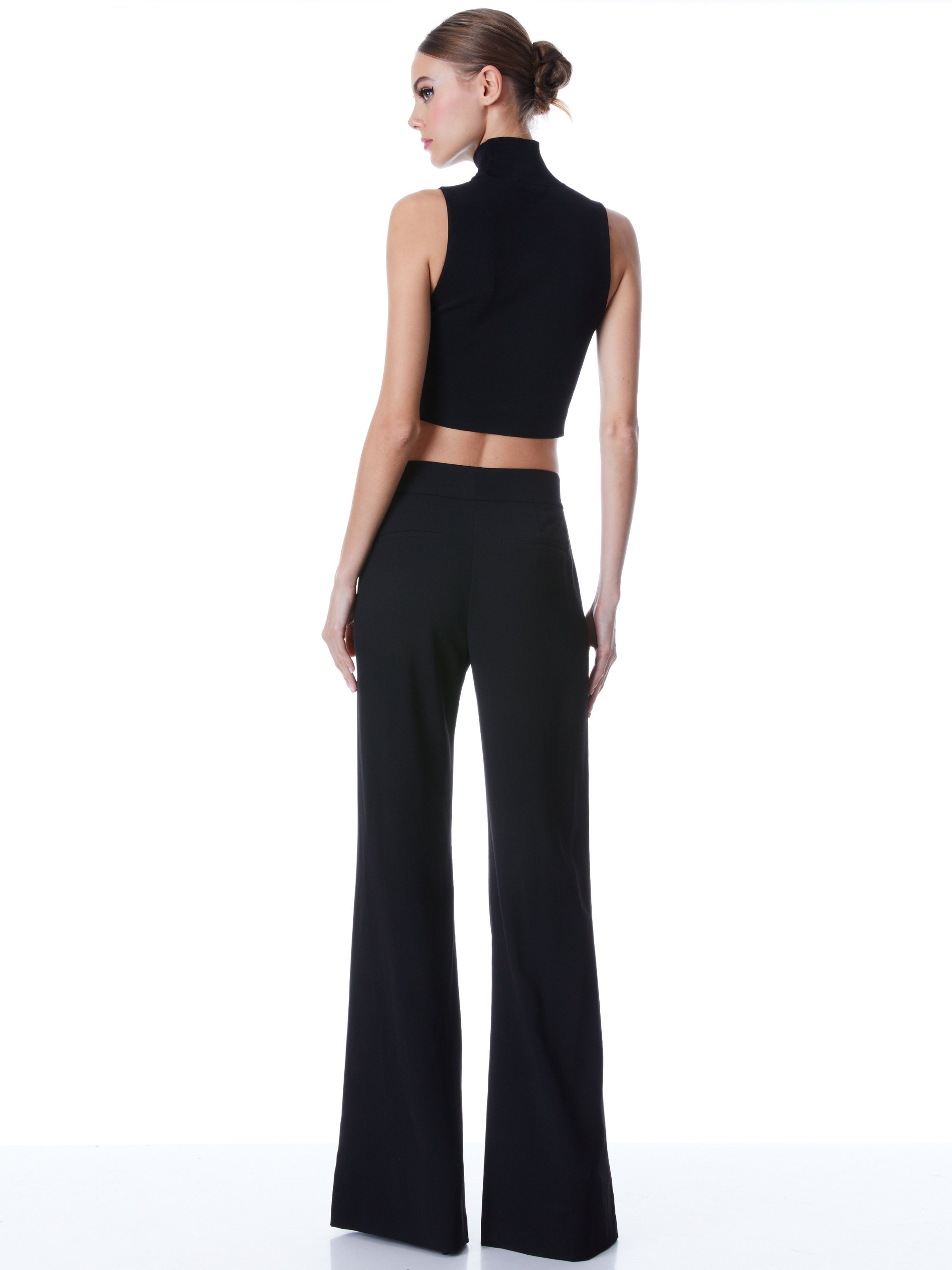 Dylan High Waisted Wide Leg Pant In Black | Alice And Olivia