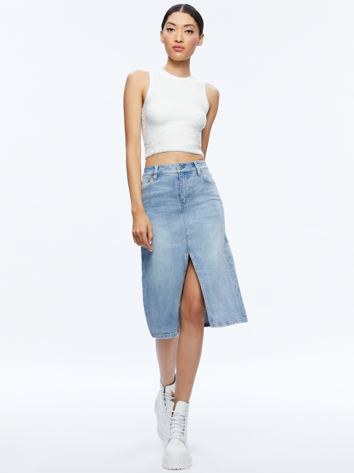 AMITY SLEEVELESS CROPPED TANK - SOFT WHITE image 2 - Alice And Olivia