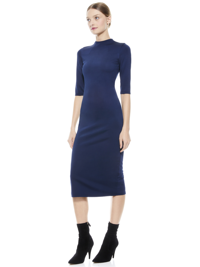 DELORA MIDI DRESS - NAVY image 5 - Alice And Olivia