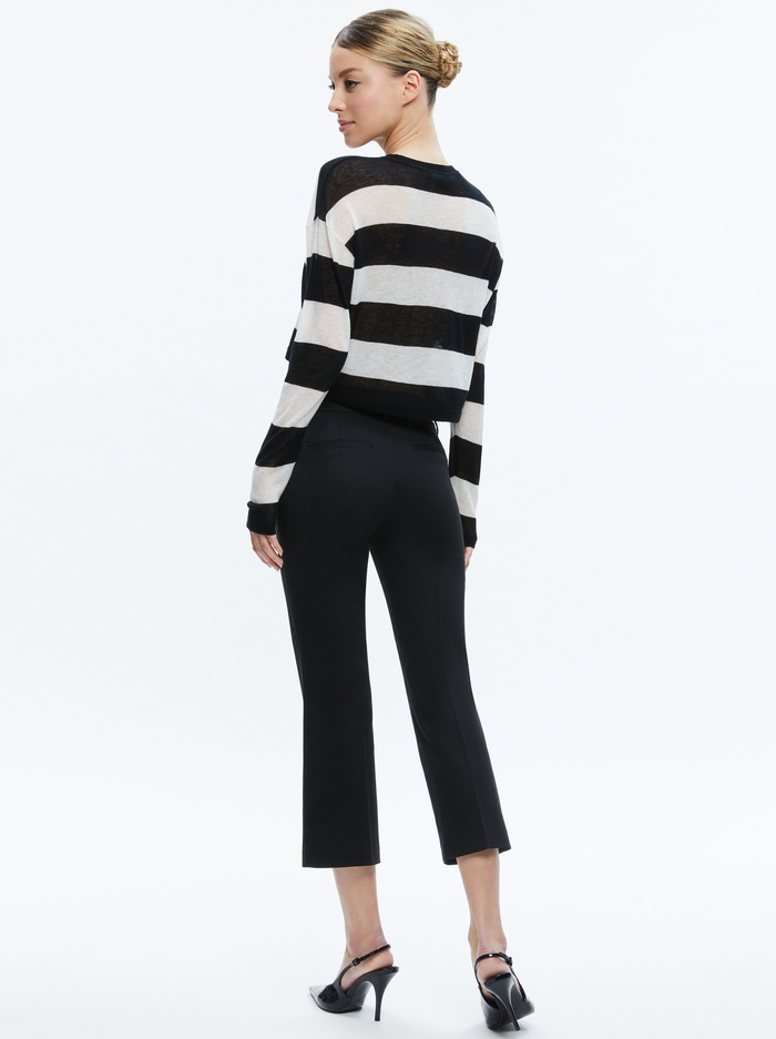 SHERRELL CREW NECK PULLOVER - BLACK/ECRU image 2 - Alice And Olivia