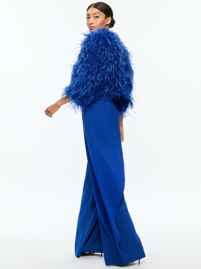 KIDMAN FEATHERED JACKET - ROYAL image 2 - Alice And Olivia