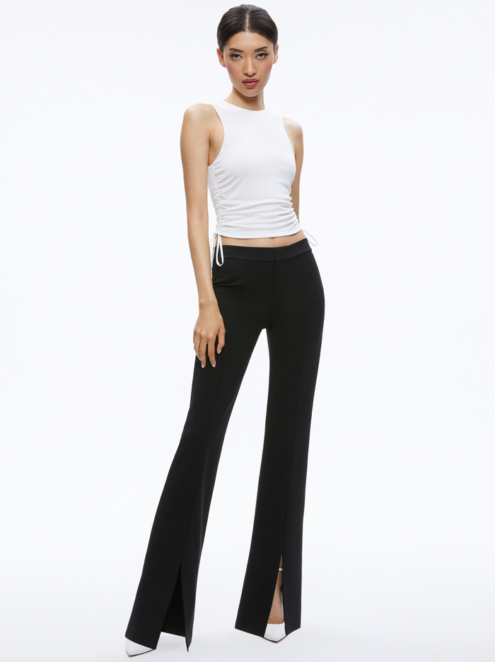CHRISSY CREWNECK RUCHED CROP TOP - OFF WHITE image 2 - Alice And Olivia