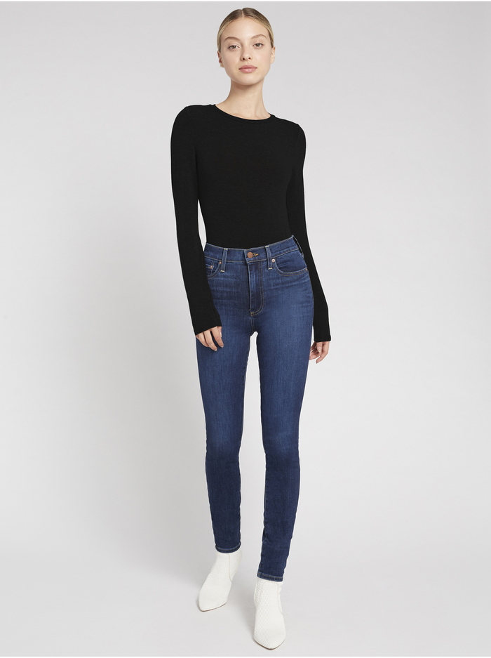 JAYLENE LONG SLEEVE CROP TOP - BLACK image 4 - Alice And Olivia
