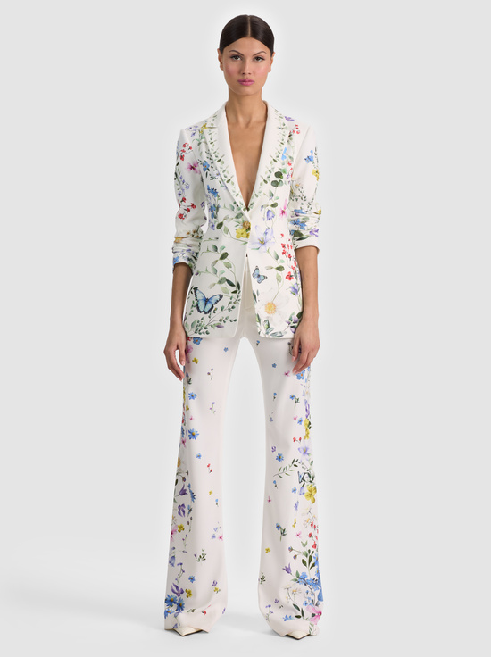 TWISTING VINES OFF WHITE-BREANN PRINTED BLAZER