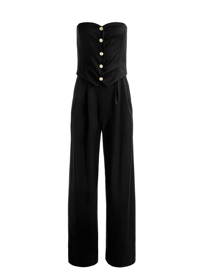 KELCEY STRAPLESS WOOL JUMPSUIT - BLACK image 5 - ALICE + OLIVIA