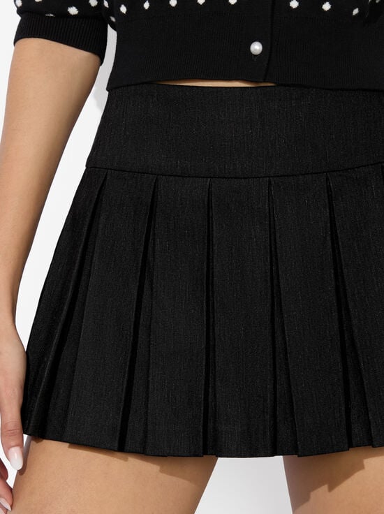 BLACK-EMILIE LINEN MINI SKORT