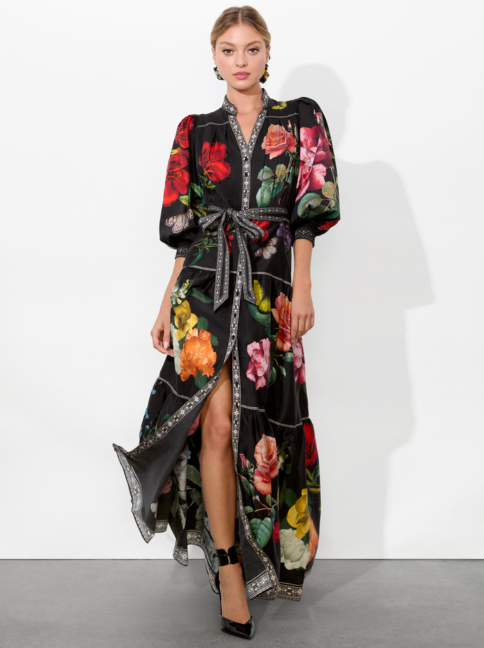 CORA MAXI SHIRT DRESS - IN THE WIND FLORAL image 4 - Alice And Olivia