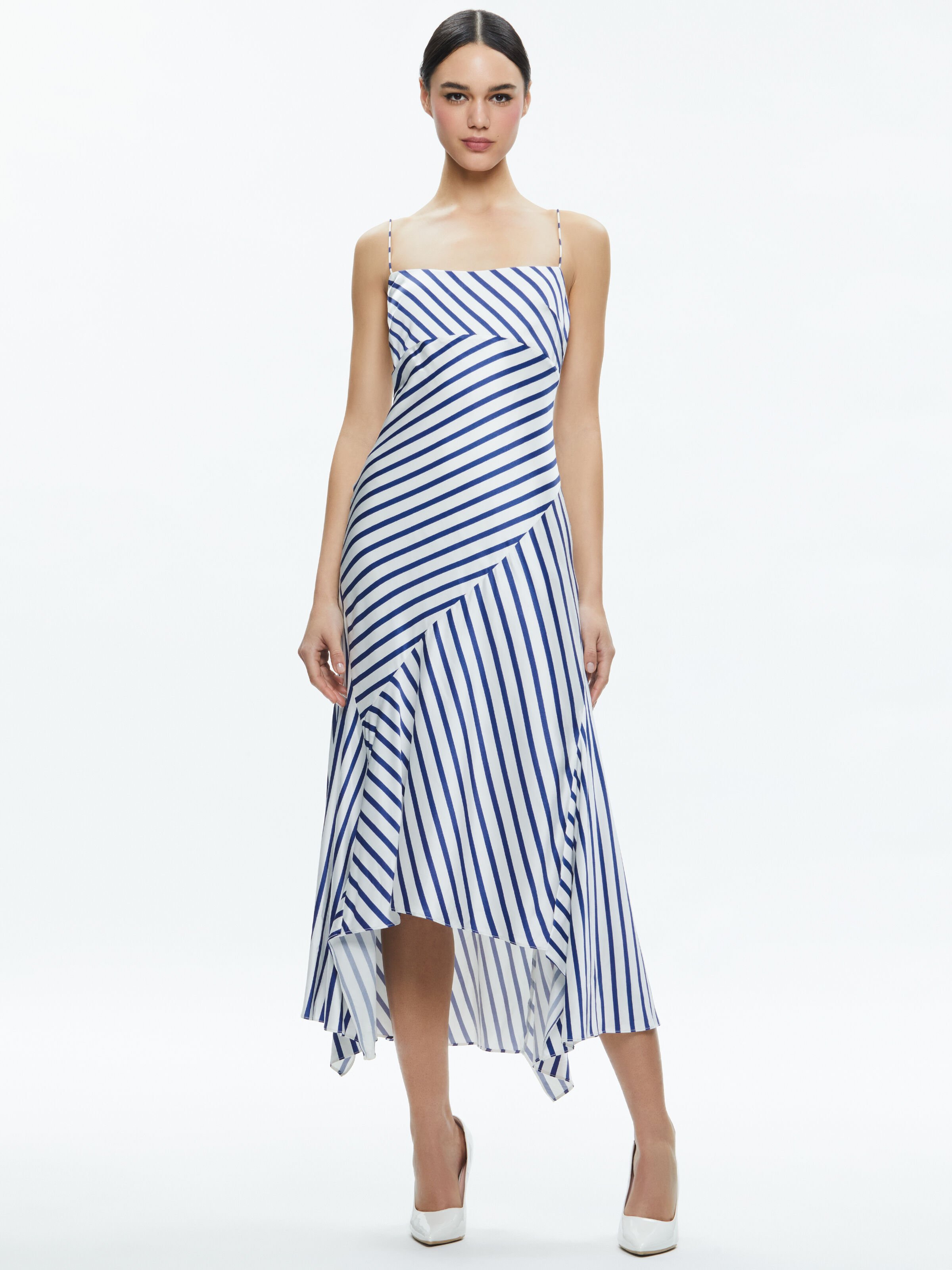 Alice olivia striped dress deals