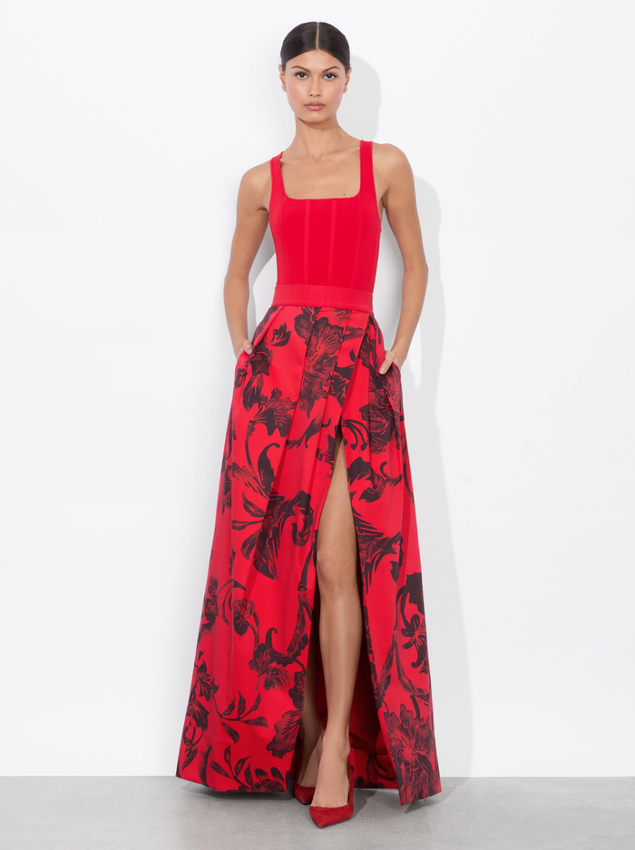 MARGARITE BALLGOWN SKIRT - PHILOSOPHY BRIGHT RUBY image 4 - Alice And Olivia