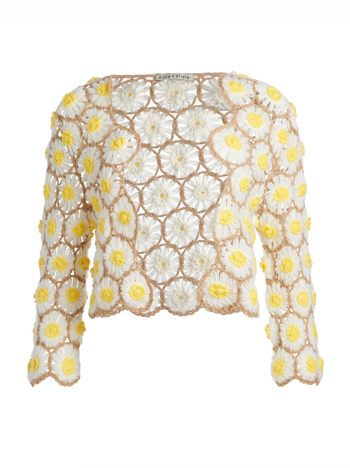 ANDERSON DAISY CROCHET CARDIGAN - MULTI image 5 - Alice And Olivia
