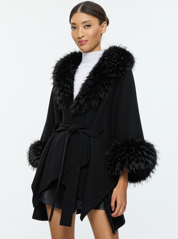 JOANNE SWEATER COAT - BLACK - Alice And Olivia