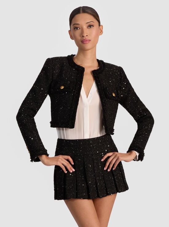 BLACK-DUMONT EMBELLISHED TWEED JACKET