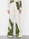 DYLAN LINEN PANT - JUNGLE PALM OFF WHITE