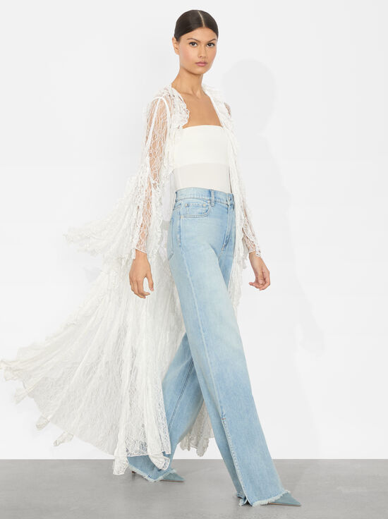 OFF WHITE-CHER RUFFLE MAXI ROBE