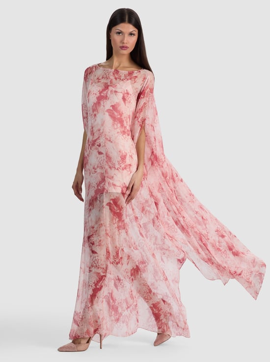 SEA BREEZE ENGLISH ROSE-LINN CAPE MAXI DRESS