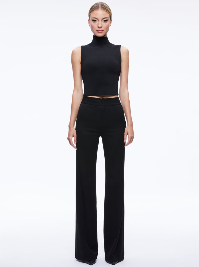 Deanna High Waisted Bootcut Pant In Black | Alice And Olivia