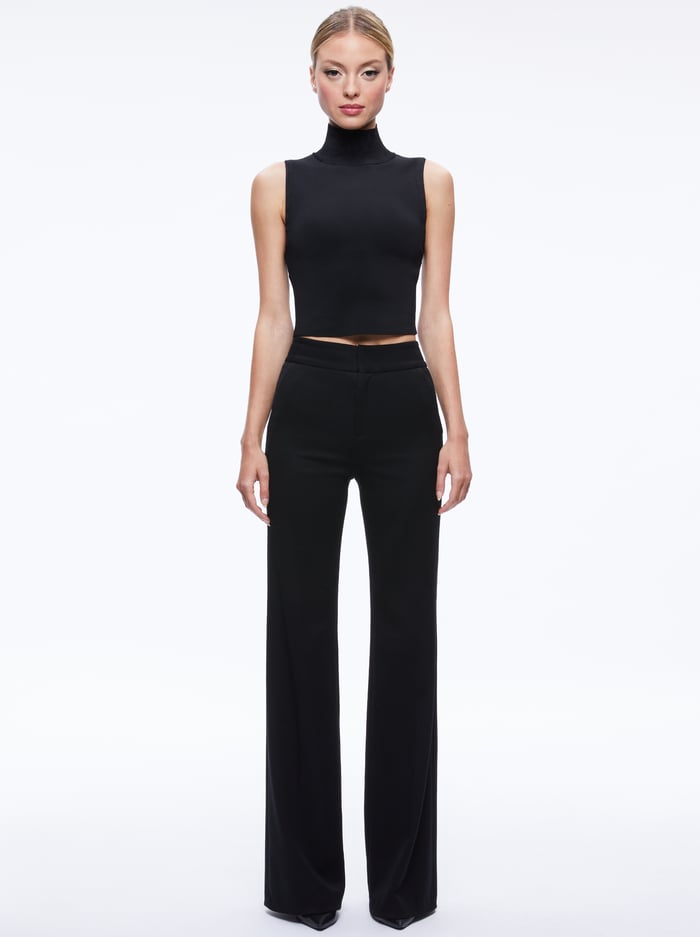 DEANNA HIGH WAISTED BOOTCUT PANT - BLACK image 2 - Alice And Olivia