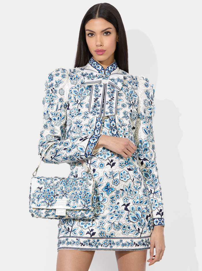 ALICIA SHOULDER BAG - BLUE/OFF WHITE image 1 - Alice And Olivia