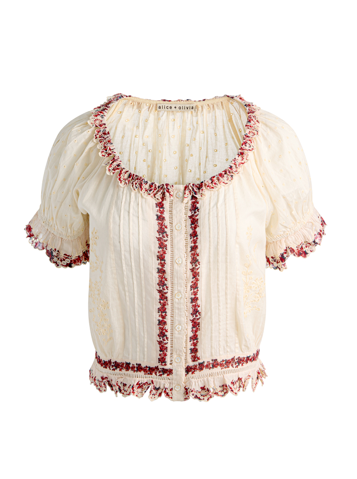 MCLAINE PUFF SLEEVE BLOUSE - ORCHARD GLOW image 5 - ALICE + OLIVIA