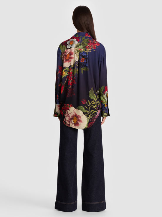 MAGIC GARDEN GRADIENT-FINELY OVERSIZED BUTTON DOWN