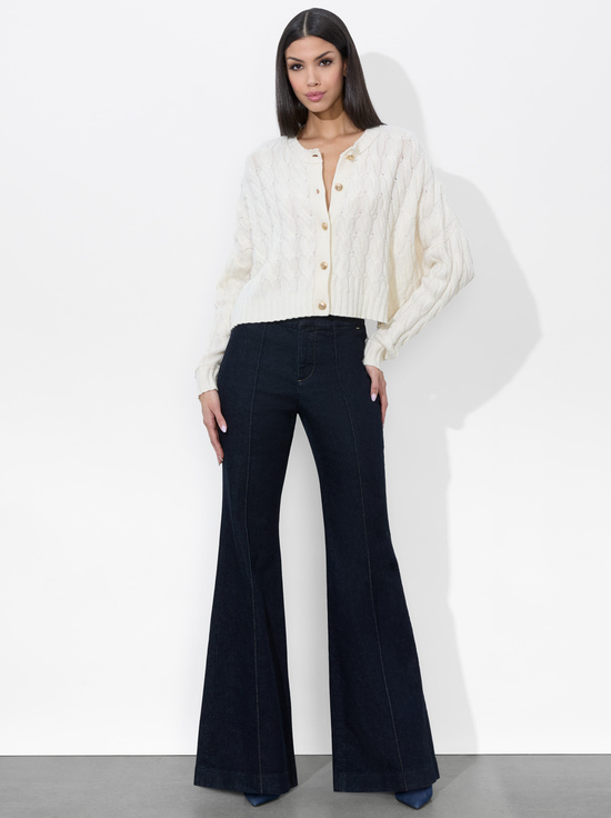 ECRU-CECILIE CABLEKNIT CARDIGAN