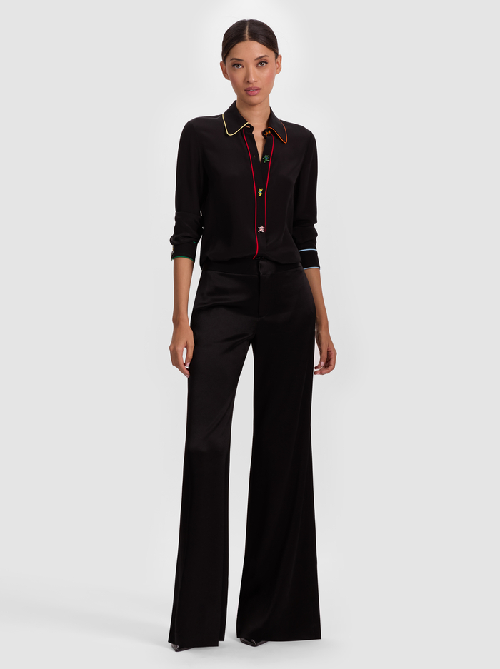 A+O X GRATEFUL DEAD WILLA BLOUSE - BLACK/MULTI image 2 - Alice And Olivia