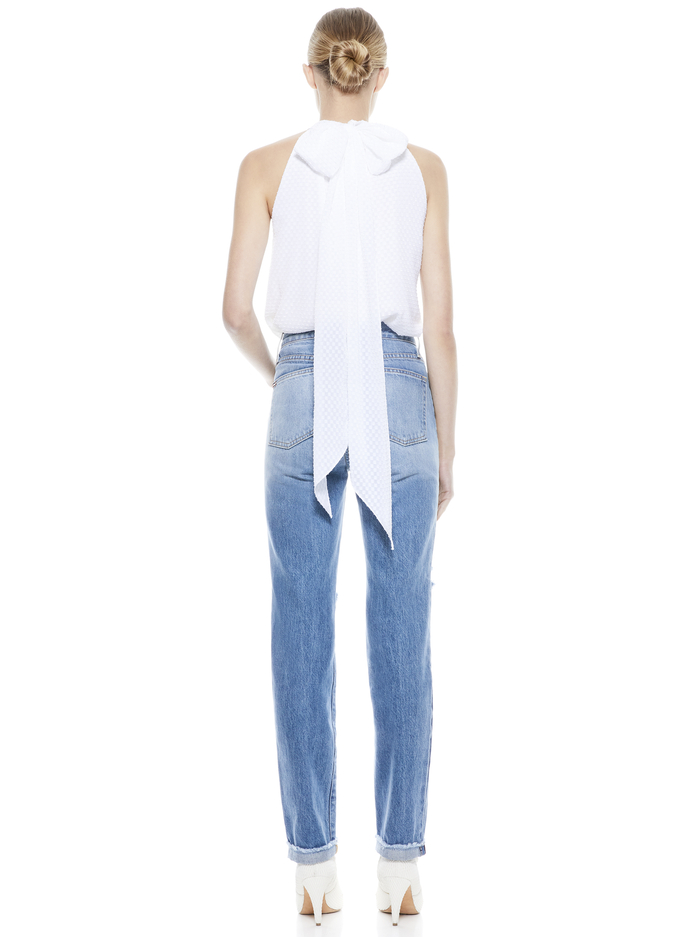 LIANA TIE NECK TOP - WHITE image 1 - Alice And Olivia