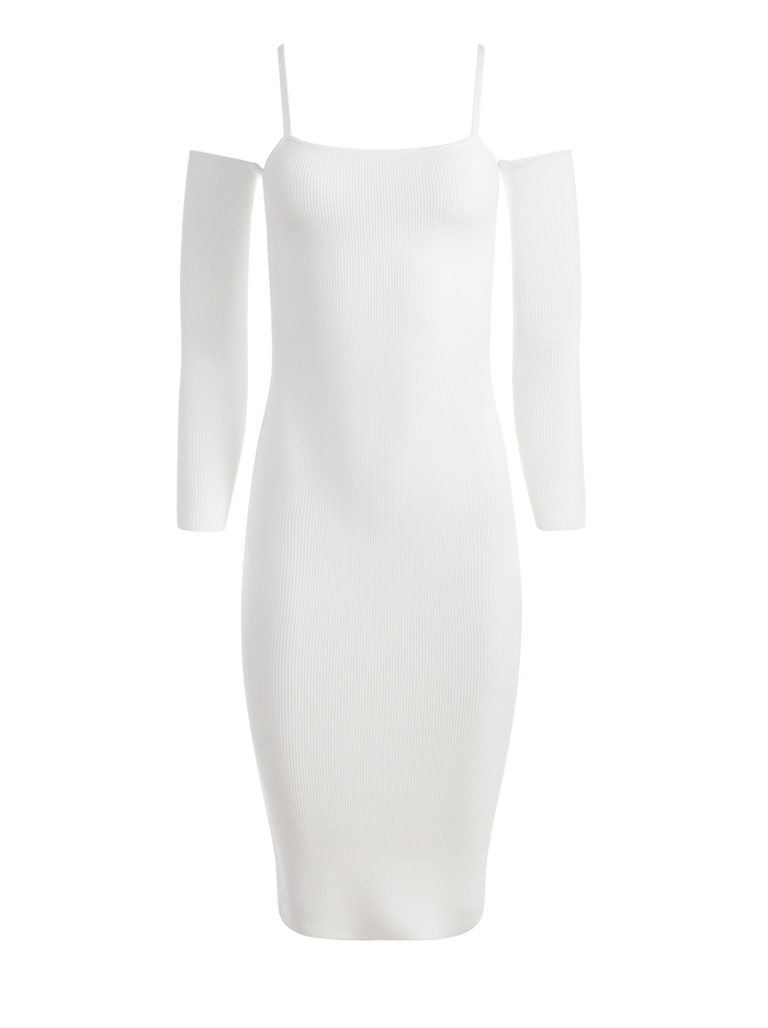 EVIA FITTED SPAGHETTI STRAP DRESS - SOFT WHITE image 5 - Alice And Olivia