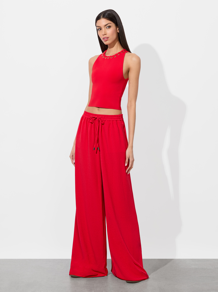 OJAI WIDE LEG PANT - BRIGHT RUBY image 4 - Alice And Olivia