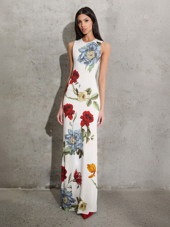 PROVENCE FLORAL LG-DELORA OPEN BACK MAXI DRESS