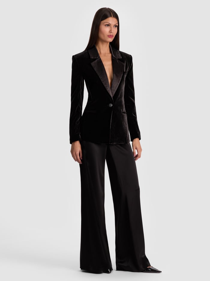 SILAS VELVET BLAZER - BLACK image 4 - Alice And Olivia