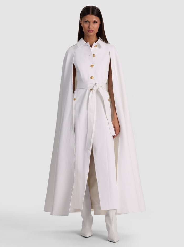 KOHLER MAXI TRENCH CAPE - OFF WHITE - ALICE + OLIVIA