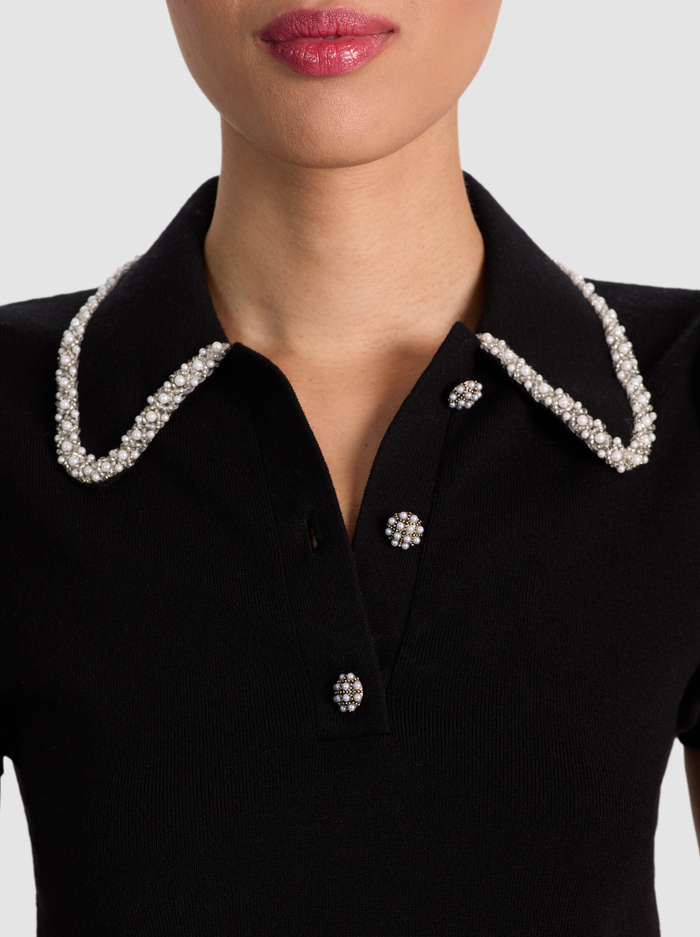 RAMONA EMBELLISHED POLO - BLACK image 3 - Alice And Olivia